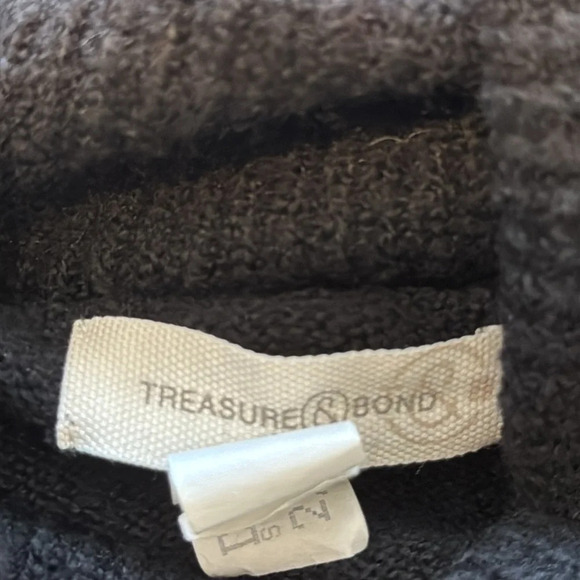 Treasure & Bond Black Turtleneck Sweater Cotton Blend Size Large Cuffed Sleeve - Picture 7 of 10